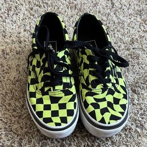 Vans Sneakers - Black and Neon Yellow Checkered